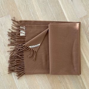 Acne Studios Oversized Fringe Wool Scarf in Camel - New